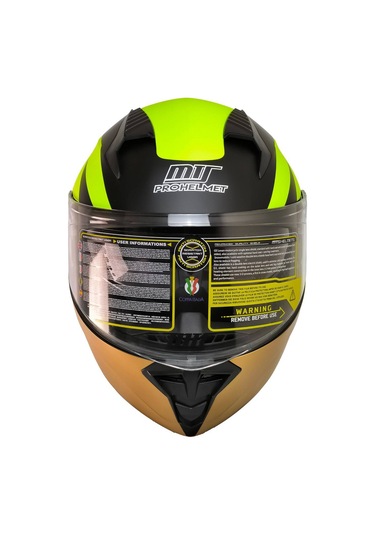 Motoanl Güneş Vizörlü Ece 22.06 Sertifikalı New Motor Kaskı V2 Wx9 Siyah Sarı