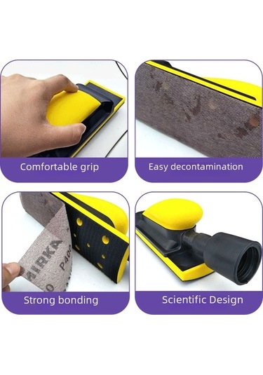 Fortunelane Araba Boya Zımpara Tahtası 70x198mm Beyaz: Dikdörtgen-küresel, Toz Toplama, Verimli Zımparalama