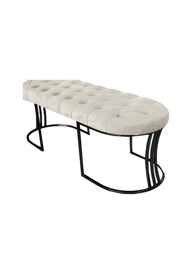 Viego Siyah Bench Puf KREM