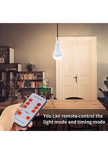 Wezone Güneş Enerjili 7w Led Ampuller 2 Adet - Ip65 Su Geçirmez, 5 Aydınlatma Modu, 30dk-10saat Zamanlayıcı, 1800mah Pil, Ac Kapanmasında Işık, Kamp/çarşı Kullanıma Uygun + Kumandalı