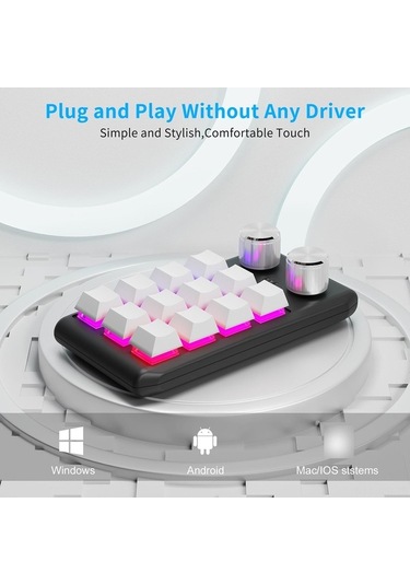 Carrier "12 Tuşlu Kablosuz Oyun Ve Tasarım Klavyesi - Kırmızı