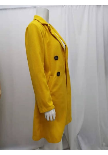 Moda Takım Elbise Yaka Slim Fit Kadın Trençkotu Açık Pembe