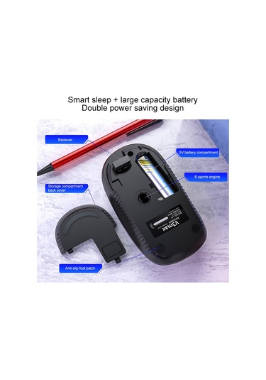 Yındıao V3 Max İş Ofisi Sessiz Kablosuz Klavyeli Fare Seti Siyah