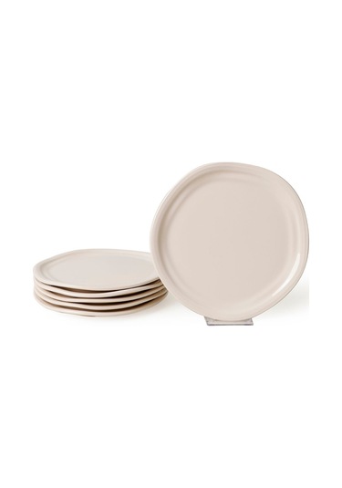 Keramika Krem Bloom Pasta Tabağı 24 Cm 6 Adet 030 Krem