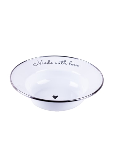 Love Emaye Çukur Makarna Ve Salata Tabağı