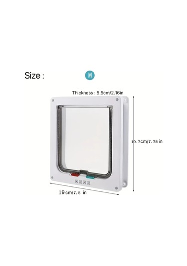 Willowhaven Beyaz 4 Yönlü Kilitli Kedi Köpek Kapısı Uzaktan Kumandalı İç Dış Mekan