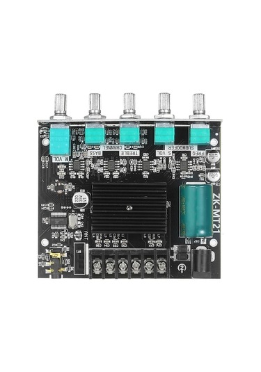 2.1 Kanal Bt 5.0 Bluetooth Amfi Modülü Kasa Dahil - Yüksek/düşük Tond Ayarı, 50w Sol-sağ + 100w Subwoofer, Dc12-24v, Dıy Hoparlör Devresi