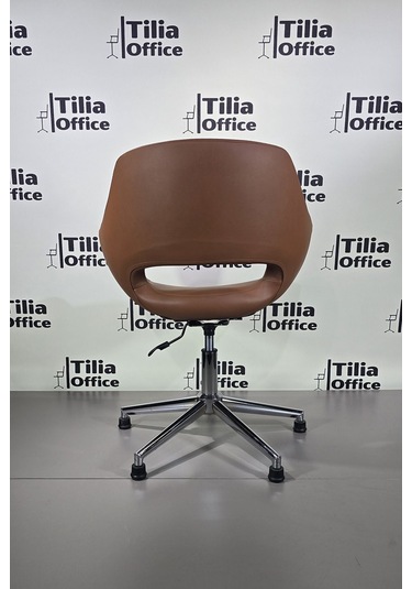 Monaco Çalışma Kesim Koltuğu Konik Sabit Ayak Kahverengi