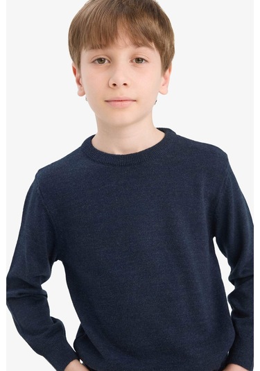 Defacto Erkek Çocuk Bisiklet Yaka Triko Kazak A4992a825wnnv168 Lacivert