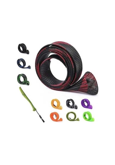 Novahub 170cm/60inç Balıkçılık Teleskopik Olta Kamışı Kılıfı, Örgülü Tekrar Kullanılabilir, Siyah Ve Mavi Desen, Balıkçılık Aksesuarları