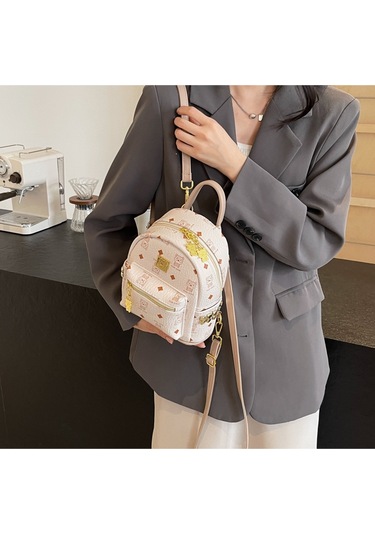 Lyon Sırt Çantası Kadın Sırt Çantası Yaz Modası Premium Öğrenci Günlük Çanta - Pembe Pembe