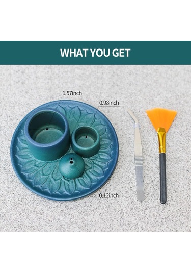 Ximistore9 El Yapımı Çok Amaçlı Seramik Tütsü Standı - Meditasyon Ve Temizlik İçin Mavi Kül Tutucu