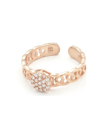 Brezza Lusso Jewelry Zirkon Taşlı Eklem Gümüş Yüzük Rose