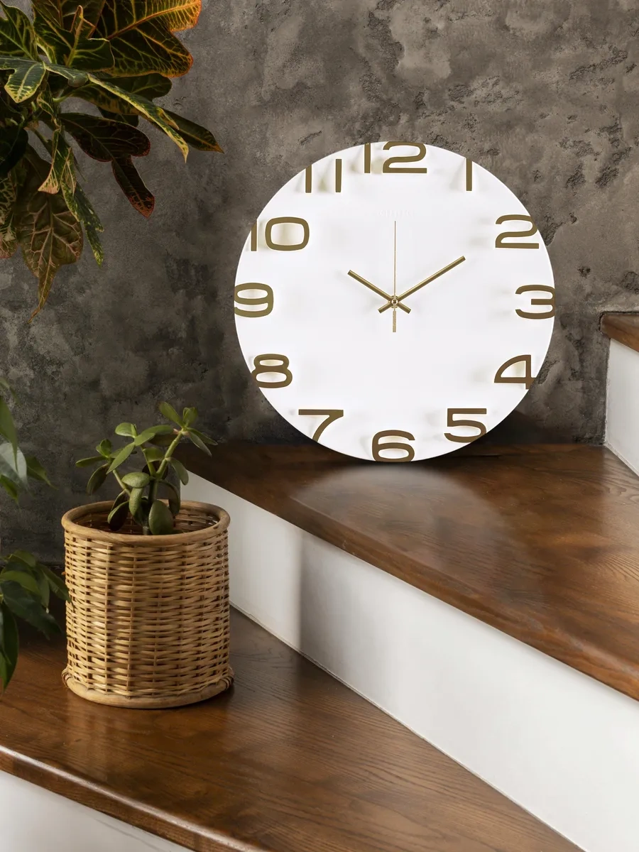 Rubın Sessiz İç Mekan Duvara Asılı Saat 34,5 Cm 306925180 Beyaz