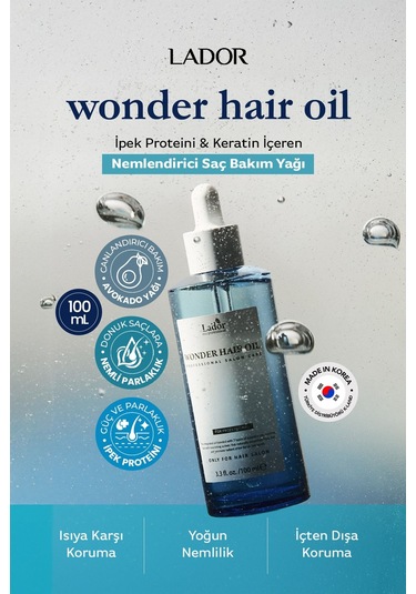 Lador Wonder Saç Yağı Hasarlı Saçlar Için Keratin Tedavisi 100 ml