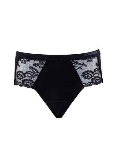 Blackspade 1311 Kadın Pamuk Yüksek Bel Dantelli Külot-siyah Siyah