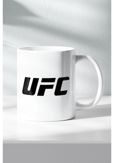 Ufc Baskılı Kupa Bardak, Porselen, Yıkanabilir Beyaz