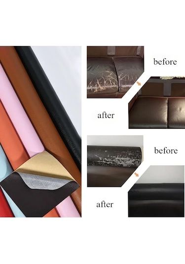 Kendinden Yapışkanlı Deri Tamir Yama Seti Kanepe Mobilya Araba Koltukları İçin Beige 300x50cm