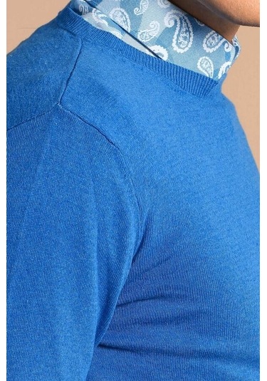 Bisiklet Yaka İndigo Triko 001