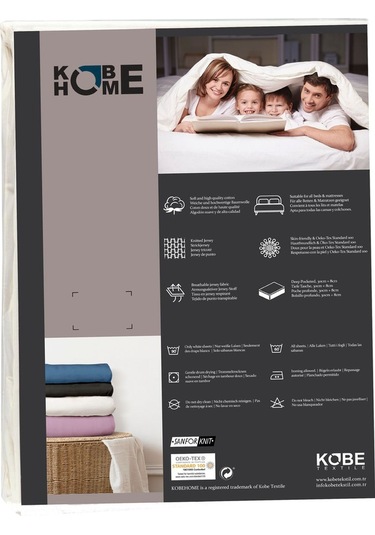 Penye Lastikli Çarşaf, Çift Kişilik, Kırmızı, %100 Pamuk Örme Kumaş, 130 Gr/m² Kırmızı