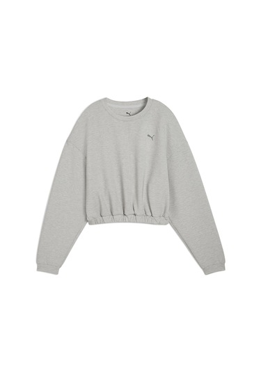 Puma Cloudspun Crew Kadın Gri Bisiklet Yaka Sweatshirt Gri