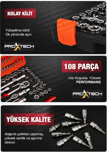 PROXTECH Profesyonel 112 Parça Çok Fonksiyonlu 1/2 Ve