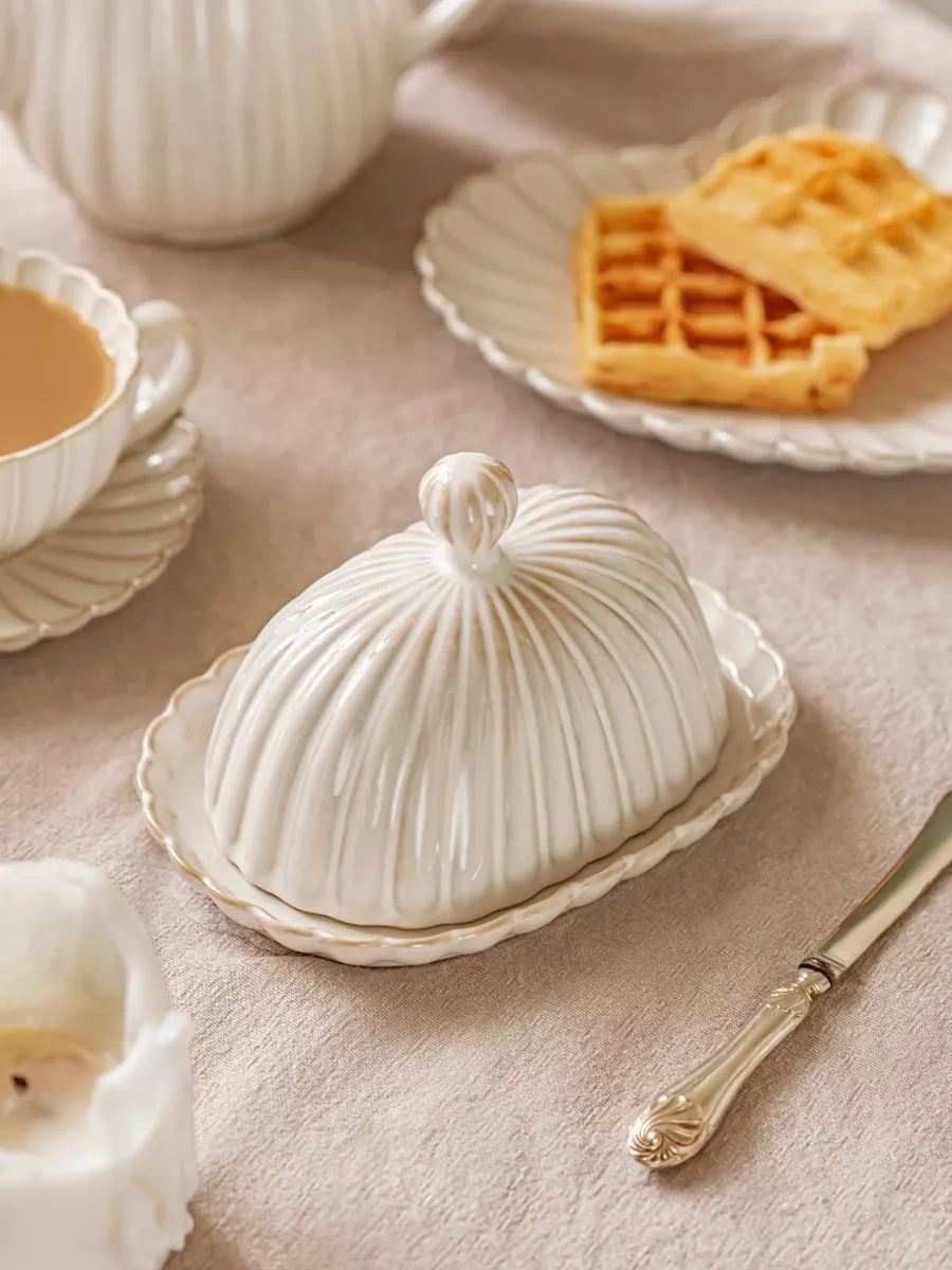 Roomi Kapaklı Seramik Tereyağı Kabı 182652722 Sütlü