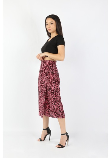 Kadın Viskon Pembe Etek Pembe