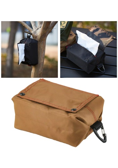 Homyl Kancalı Kamp Doku Kutusu Kapağı Ev Seyahat Kahverengi Kahverengi