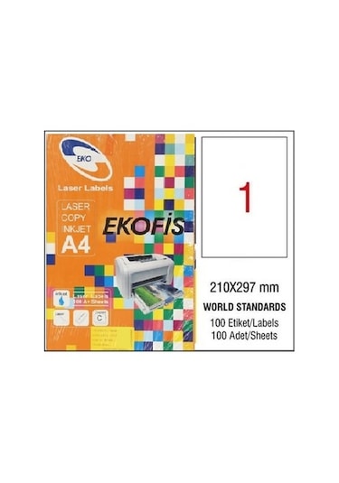 Ekofis Lazer Etiket 210*297 (A4) (100)