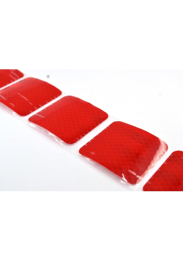 18 Adet 5cmx5cm Kesikli Kırmızı Reflektif Bant Etiket