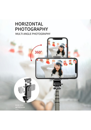 Kangvka 86 Cm Uzunluklu Folding Selfie Stick - Masa Üstü Tripod, 360 Döner, 5 Bölmeli Genişletilebilir, Bt Kumanda Ve Akıllı Telefon Tutucusu İle