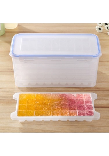 Small Square Ice Mold Trays Multi-layer Mold With Cover Ice Storage Box, 5 Layers Diğer