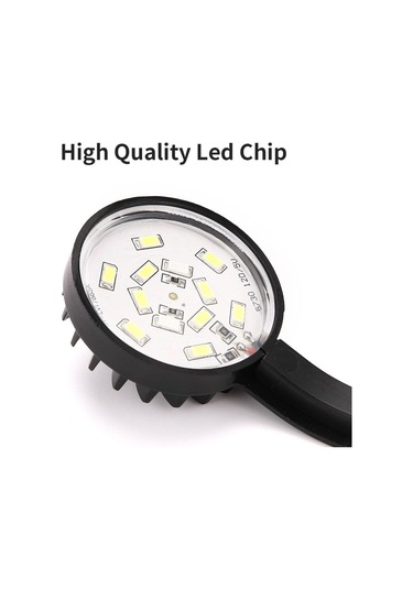 Sones 220v 5w Mavi Beyaz Akvaryum Led Klipsli Işık, 12 Led'li Usb İle Çalışan Mini Balık Tankı Işığı, Su Bitkileri, Su Çimleri Ve Küçük Tanklar İçin Siyah