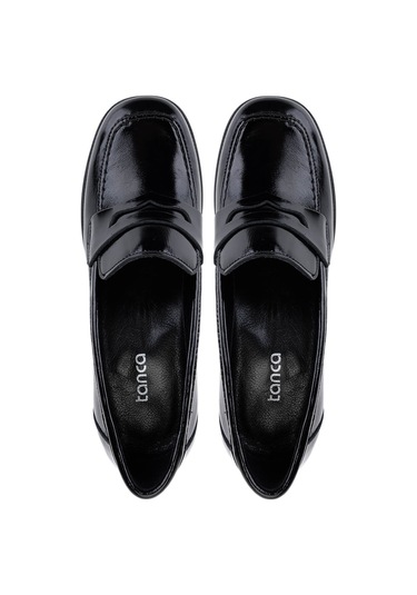 Tamer Tanca Kadın Hakiki Deri Siyah Rugan Topuklu Ayakkabı 1161 529 Bn Ayk Sk25-26 Sıyah Krsk Rgn siyah