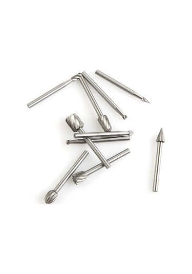 Pazly Ve Ucu Tungsten Seti, Metal Ve Ahşap İşleme İçin 10 Adet 1/8 Şaftlı Geeroyoo Freze - Mf