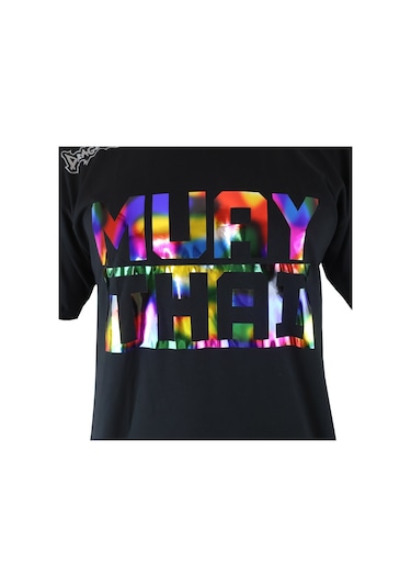 Dragondo Tx8525 Muaythai Tişört Renkli Baskılı Muay Thai Tişört Siyah