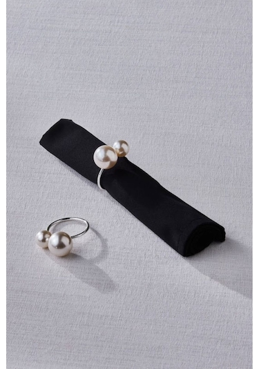 Karaca Pearl 2'li Peçete Yüzüğü Silver