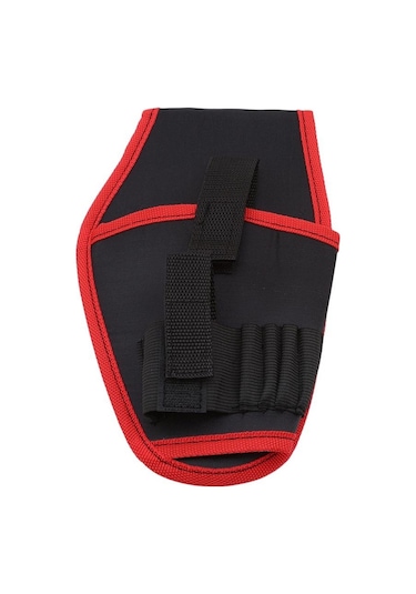 Kırmızı Taşınabilir Akülü Matkap Tutucu Alet Çantası Tornavida Bel Elektrikli Alet Kemer Çantası