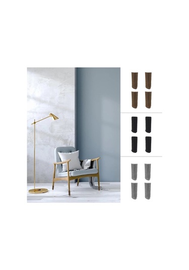 24 Adet Örme Sandalye Ayağı Çorapları Mobilya Masa Ayakları Gri Diğer