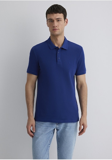 Mavi - Lacivertvert Polo Tişört 064946-70758 Mavi