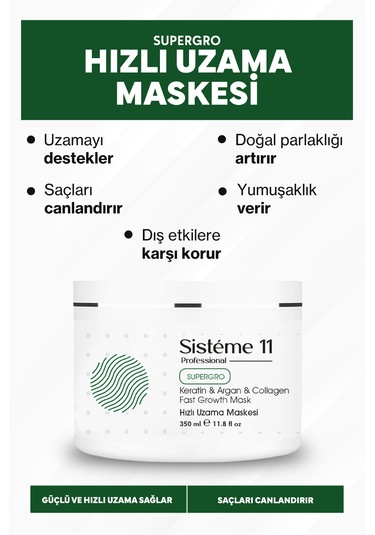 Sisteme 11 Hızlı Uzama Saç Maskesi 350 Ml