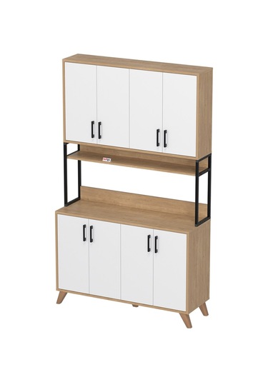 8 Kapaklı Çok Amaçlı Dolap Defne Mutfak Dolabı Erzak Dolabı Kiler Dolabı Safir Meşe Beyaz Safirmeşe - Beyaz 8 Kapaklı Çok Amaçlı Dolap Defne Mutfak Dolabı Erzak Dolabı Kiler Dolabı Safir Meşe Beyaz Safirmeşe - Beyaz