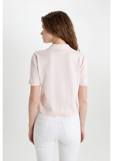Defacto Regular Fit Polo Yaka Kısa Kollu Triko Tişört C4534AX24SMPN190 Pembe Defacto Regular Fit Polo Yaka Kısa Kollu Triko Tişört C4534AX24SMPN190 Pembe