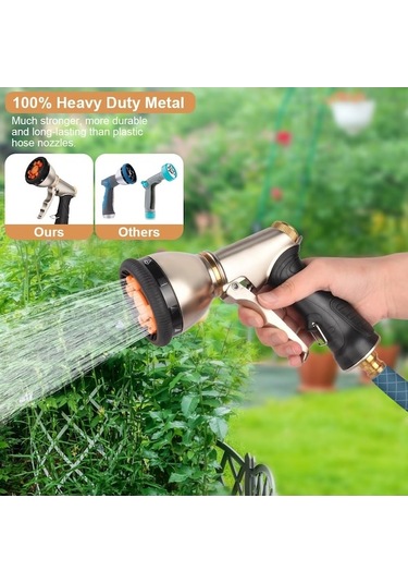 Besthome1 Hortum Borusu Püskürtme Tabancası, Ağır Hizmet Metal Bahçe Ürünü 1 Adet 1 Adet