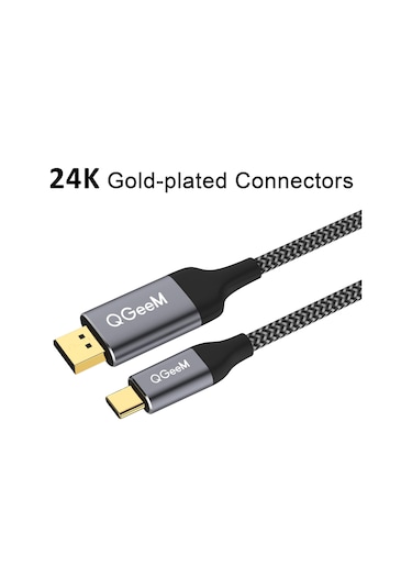 Qgeem QG-UA13 Tip-C 4K TV Monitörü Bağlantı Kablosu 3 Metre