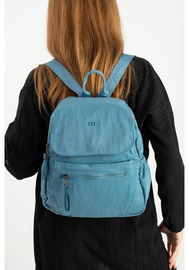 Yumuşak Dokulu Ultra Hafif, Esnek Ve Su Geçirmez Polyamid Kumaş Sırt Çantası Mavi Model: 571-13-14b MAvi