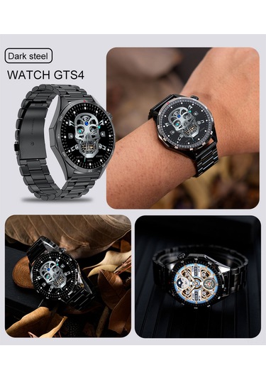 Geeroyoo Gts4/lt09 Siyah Silikon Akıllı Saat: Bluetooth Arama, Spor Modları, Kalp Atımı, Uyku Takibi İle 360x360 Ips Ekran