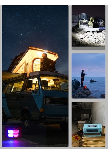 Cbtx Açık Güneş Kamp Işığı Taşınabilir Acil Çalışma Tamir Lambası El Feneri Mavi