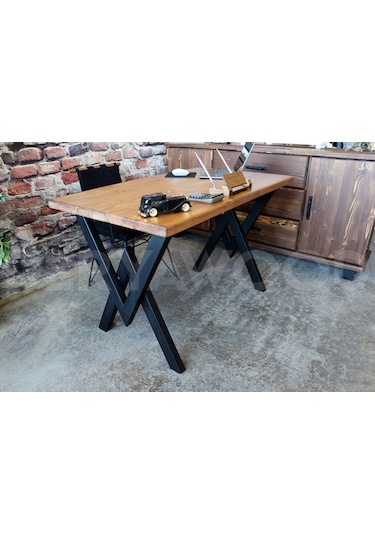 Ahşap Çalışma Ve Bilgisayar Masası-70x120x76 Cm Açık Ceviz